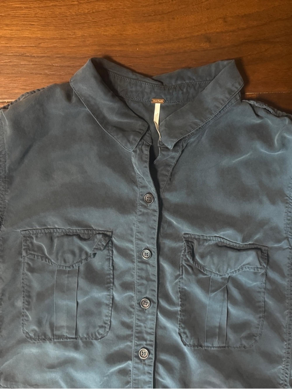 Free People long blue shirt with pockets